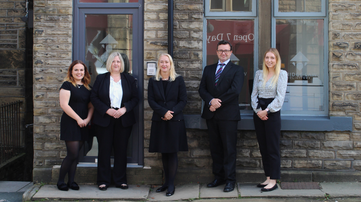 Bridge Law Holmfirth team (left to right) Mollie-May James, Carol-Anne Baker, Claire Stewart, Jonathan Cass and Lucy Butler