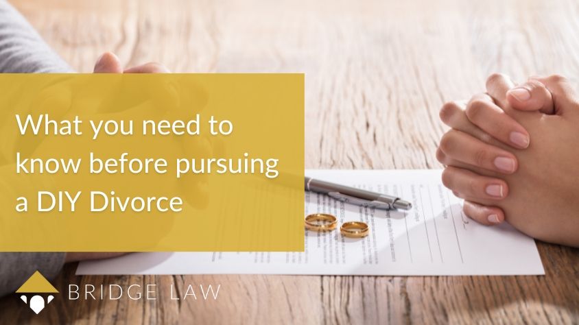 Bridge Law Solicitors Blog header image with the text 'what you need to know before pursuing a DIY Divorce'